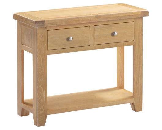 WINDSOR 2 DRAWER CONSOLE TABLE - NATURAL OAK