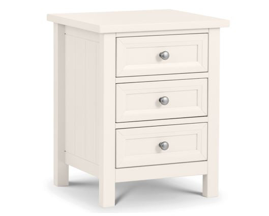 Acadia 3 Drawer Bedside - Surf White