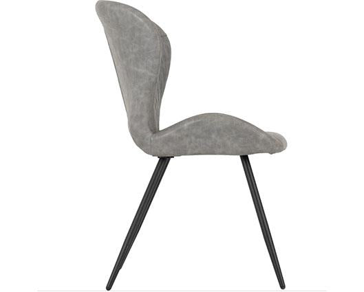 HAMILTON & QUEBEC MEDIUM DINING SET (X4 CHAIRS) - MEDIUM OAK EFFECT/GREY FAUX LEATHER