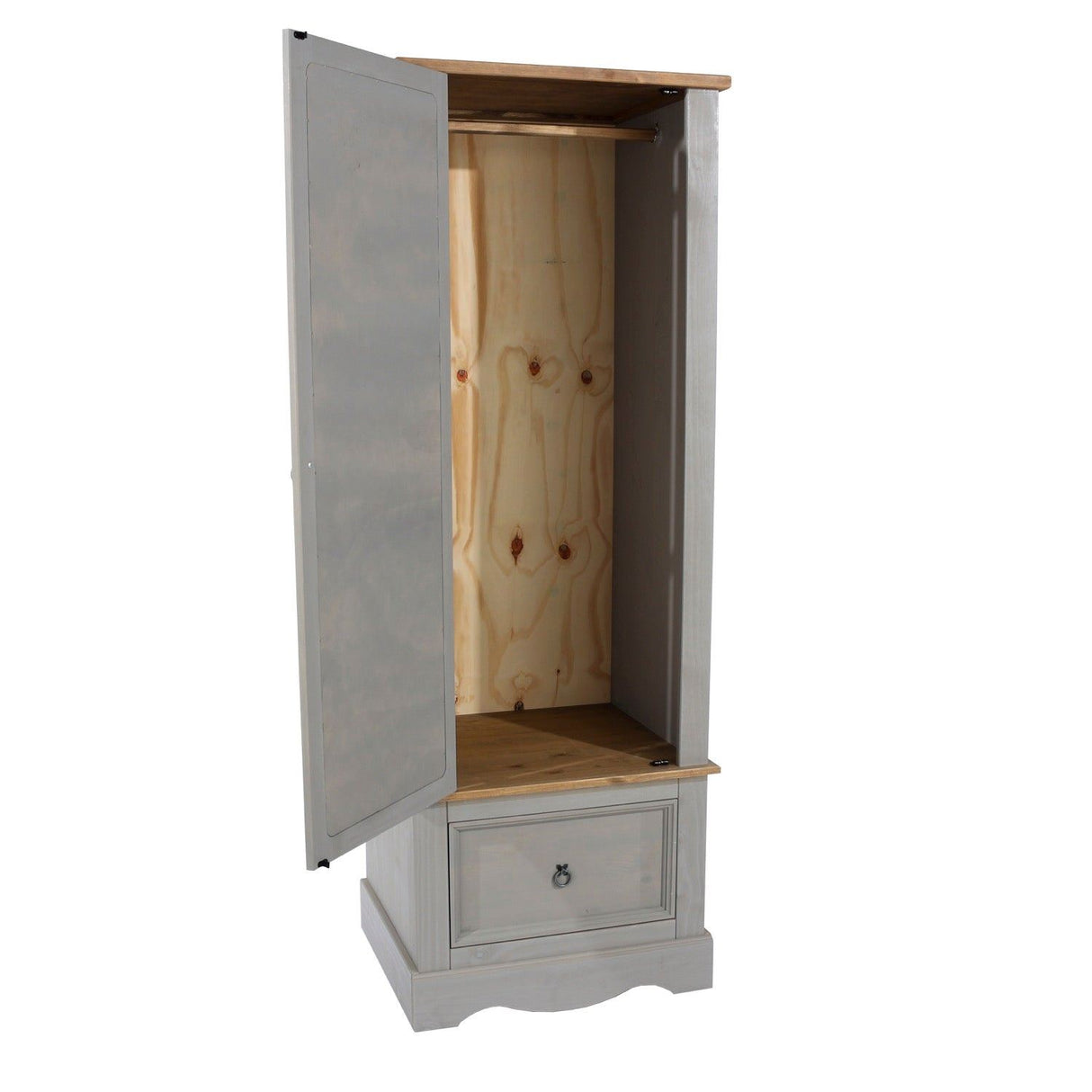 Corona Grey Armoire With Mirrored Door