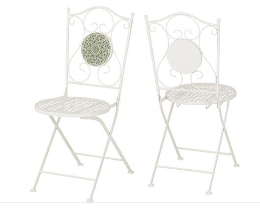 FERNE PATIO DINING SET - WHITE/GREEN LEAF