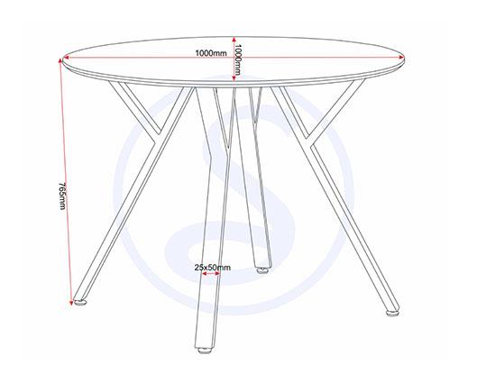 ATHENS ROUND & AVERY DINING SET (X4 CHAIRS) - CONCRETE/SAPPHIRE BLUE VELVET