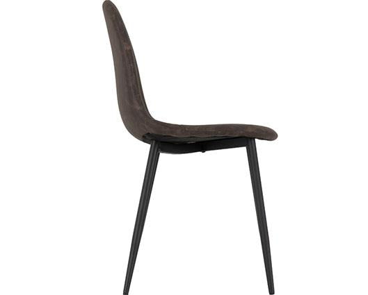 HAMILTON & ATHENS MEDIUM DINING SET (X4 CHAIRS) - MEDIUM OAK EFFECT/BROWN FAUX LEATHER