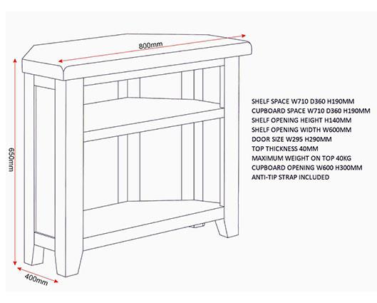 WINDSOR CORNER TV UNIT - PEBBLE GREY/OAK