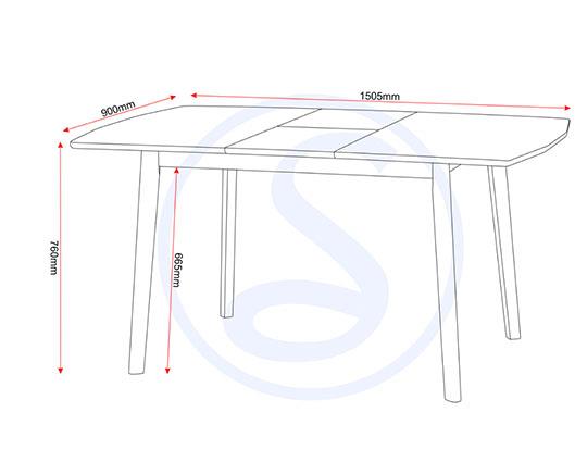EMERY EXTENDING DINING SET (X4 CHAIRS) - NATURAL OAK EFFECT
