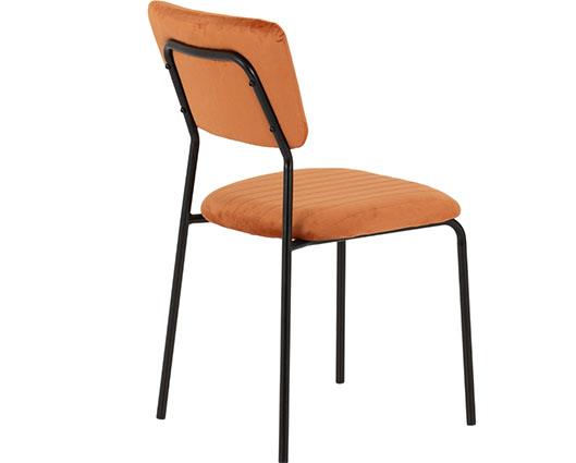 SHELDON DINING CHAIR (X4 PER BOX) - BURNT ORANGE VELVET FABRIC