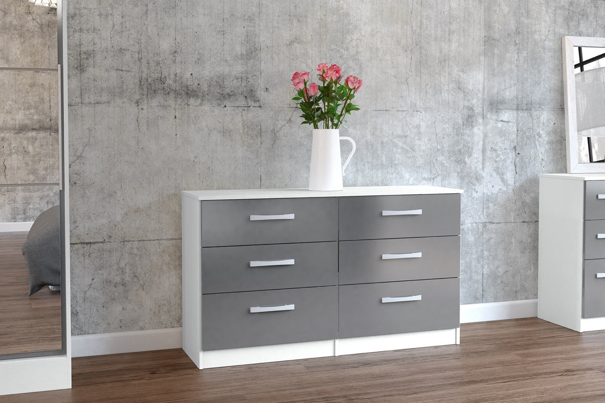 Larz 6 Drawer Chest-White & Grey