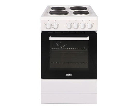 Esatto ESAT60EW 60cm Single Cavity Electric Cooker with Solid plate Hob