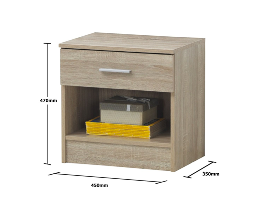Original Nightstand with 1 Drawer-Oak