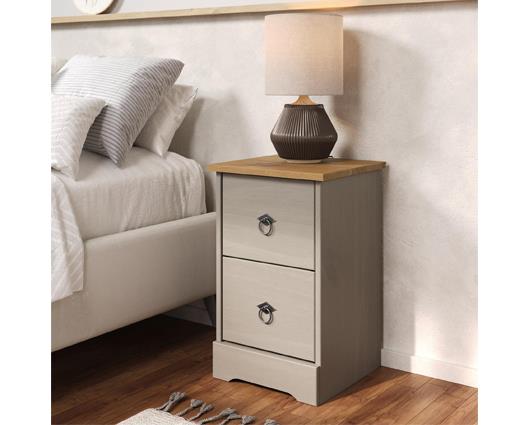 Corona Classic 2 drawer compact bedside cabinet