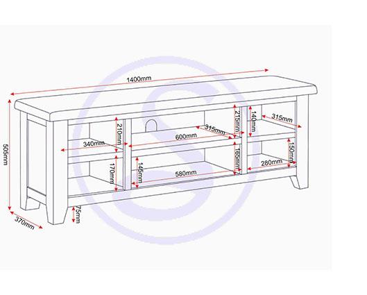 WINDSOR STRAIGHT TV UNIT - IVORY/OAK