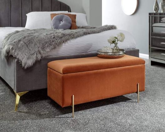 Melta Ottoman Storage Bench- Russet
