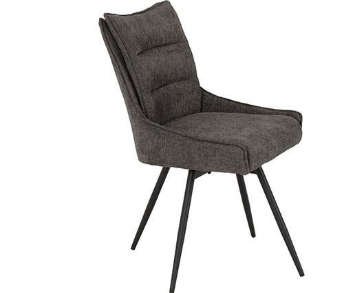LEWIS SWIVEL DINING CHAIR (X2 PER BOX) - GREY FABRIC
