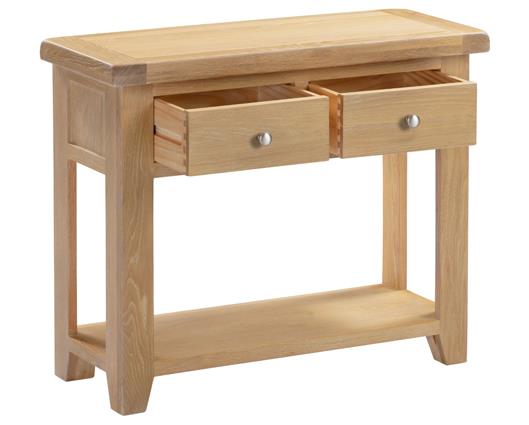 WINDSOR 2 DRAWER CONSOLE TABLE - NATURAL OAK
