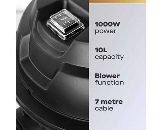 DAEWOO 10L WET AND DRY VACUUM - BLACK