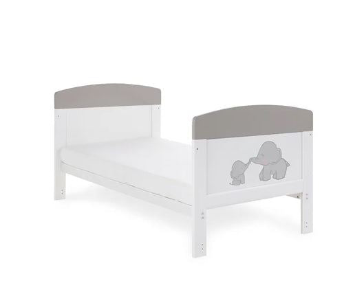 Grace Inspire Cot Bed & Under Drawer - Me & Mini Me Elephants Grey