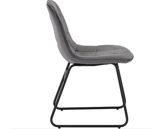 HAMILTON & LUKAS MEDIUM DINING SET (X4 CHAIRS) - MEDIUM OAK EFFECT/GREY VELVET