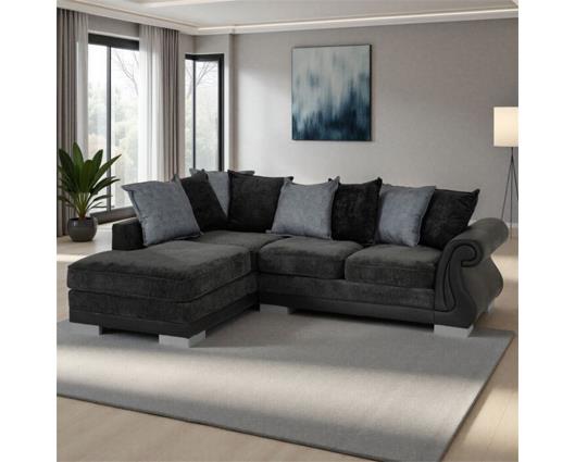 Elsa Left Hand Facing Corner Sofa - Dark Grey