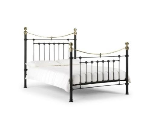 Victorian Satin Double Bed - Black
