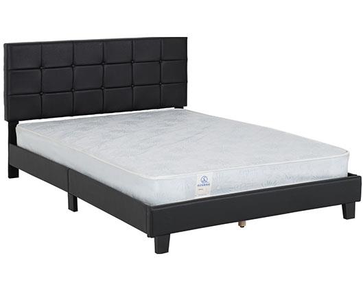 ARRAN 4'6" BED - BLACK FAUX LEATHER