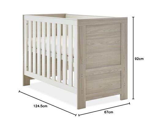 Nika Cot Bed & Under Drawer - Grey Wash & White