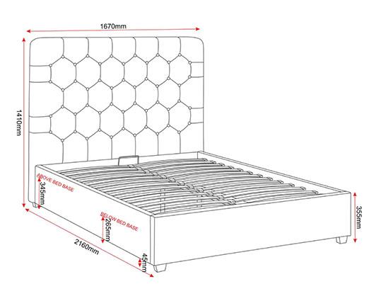 MADISON 5' OTTOMAN BED - GREY VELVET FABRIC