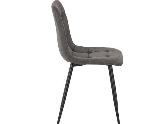 FENTON DINING CHAIR (X2 PER BOX) - DARK GREY SUEDE FABRIC