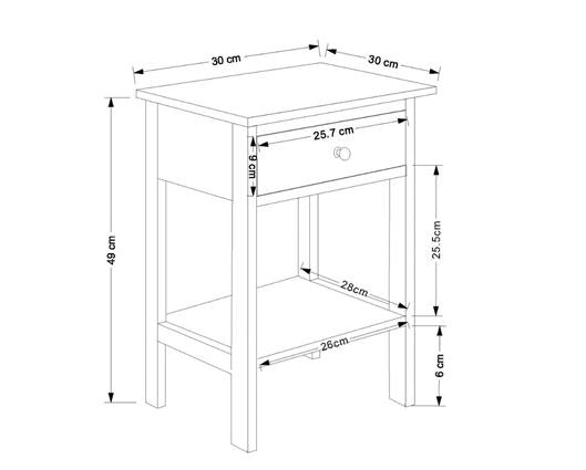 Essentials 1 Drawer Petite Bedside Cabinet