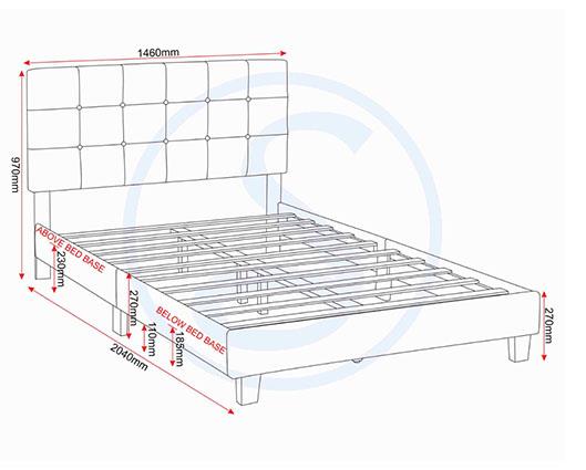 ARRAN 4'6" BED - GREY FABRIC