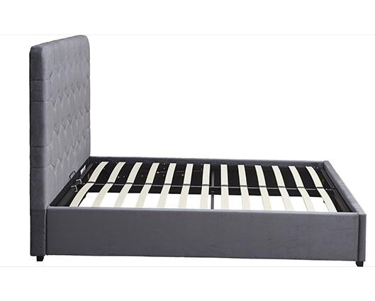 MADISON 5' OTTOMAN BED - GREY VELVET FABRIC