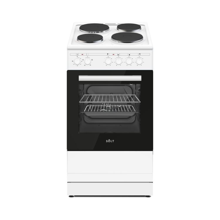 SOLT SSCC50WH 50cm Single Cavity Electric Cooker With Solid Plate Hobs