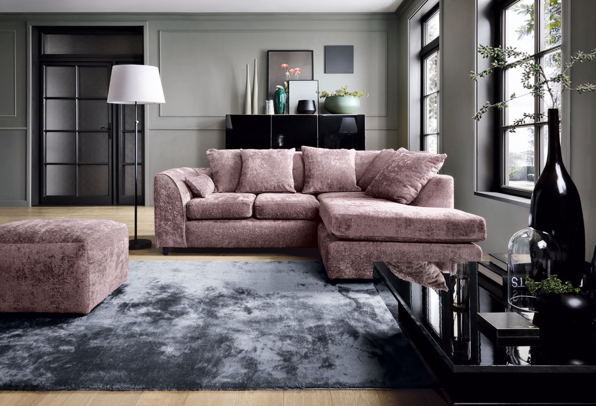 Heidi Right Hand Facing Corner Sofa - Pink