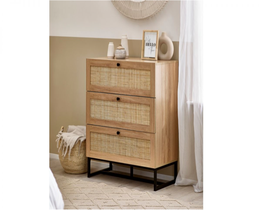 Petra 3 Drawer Chest - Oak