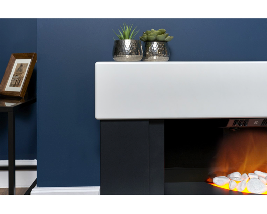 Vera Fireplace Suite 48inch - White/ Charcoal Grey