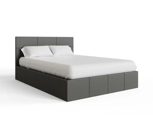 Small Double End Lift Ottoman Bed-Grey PU
