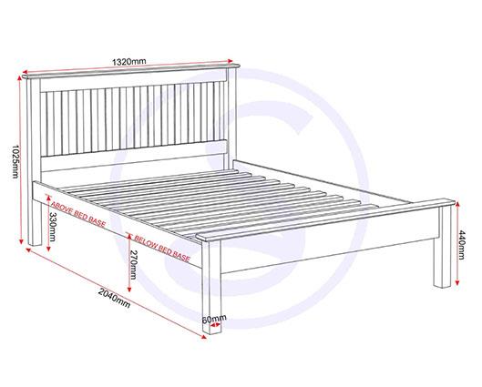 MONACO 4' LOW END BED - DARK GREY/OAK EFFECT