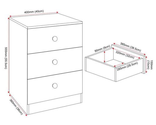 DENVER 3 DOOR WARDROBE BEDROOM SET - WHITE GLOSS