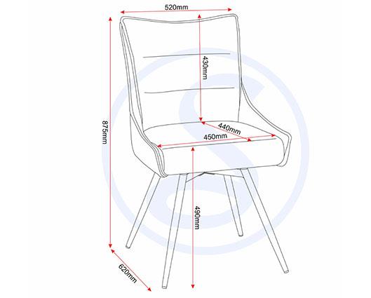 LEWIS SWIVEL DINING CHAIR (X2 PER BOX) - FAWN FABRIC