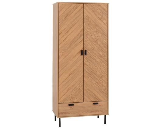 LEON 2 DOOR 1 DRAWER WARDROBE - MEDIUM OAK EFFECT