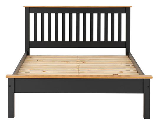 MONACO 5' LOW END BED - DARK GREY/OAK EFFECT