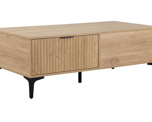 MIAMI 2 DRAWER COFFEE TABLE - OAK EFFECT/BLACK