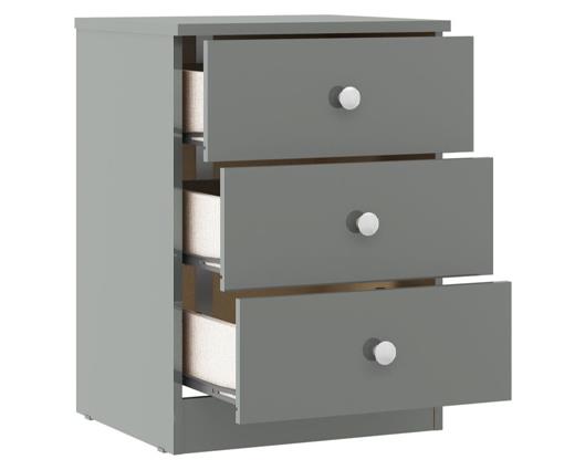 DENVER 3 DOOR WARDROBE BEDROOM SET - GREY GLOSS