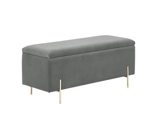 Melta Ottoman Storage Bench- Grey
