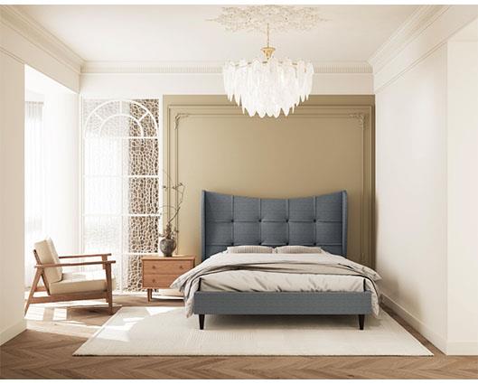 VERONA 5' BED - GREY FABRIC