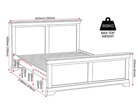 BORDEAUX 5' HIGH END BED - IVORY