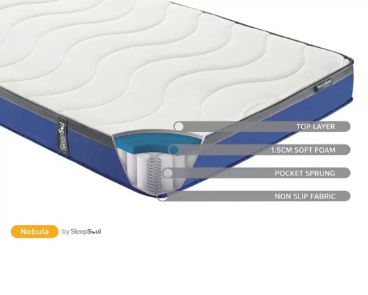 Roll Up Nebula Orthopaedic 600 Pocket Sprung Mattress (22cm Depth) - Small Double