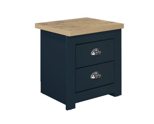 Harper 2 Drawer Bedside-Navy