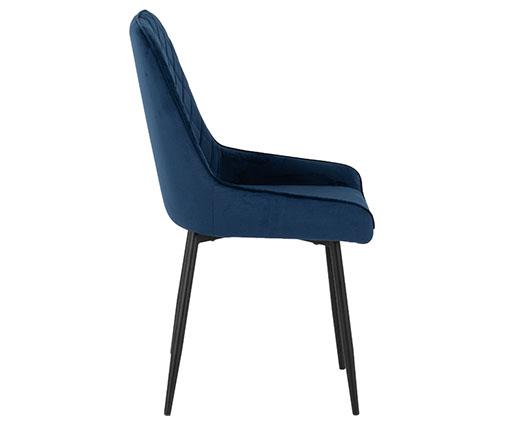 MARLOW & AVERY DINING SET (X4 CHAIRS) - BLACK MARBLE/SAPPHIRE BLUE VELVET