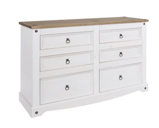 Corona White 3+3 Drawer Chest