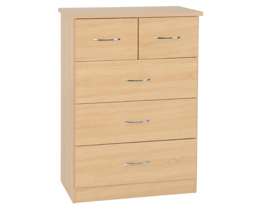 Neptune 3+2 Drawer Chest - Sonoma Oak Effect
